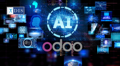 AI-driven ERP dashboard forecasting future sales and inventory in Odoo